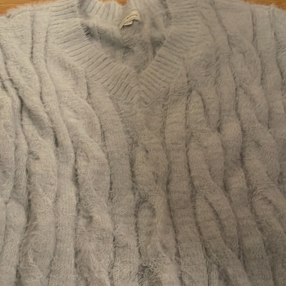 Lucky Brand light blue semi-shag sweater. super soft! - Picture 3 of 5